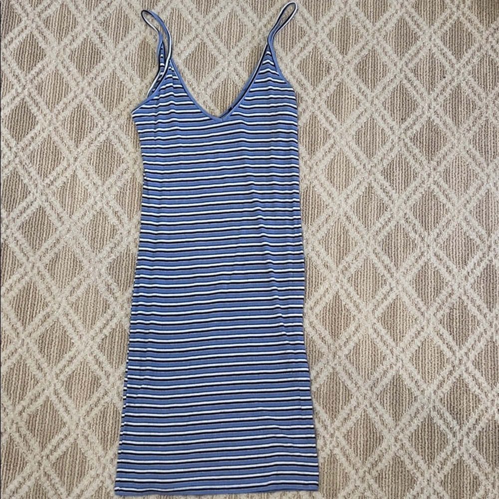 Forever 21 Blue Stripped Bodycon Mini Dress